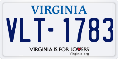 VA license plate VLT1783