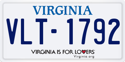 VA license plate VLT1792