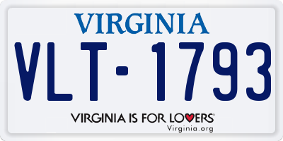 VA license plate VLT1793
