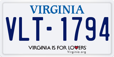 VA license plate VLT1794
