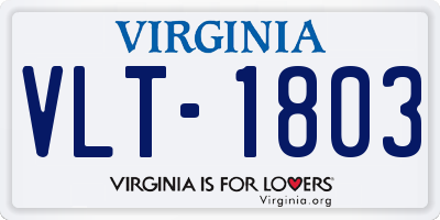 VA license plate VLT1803