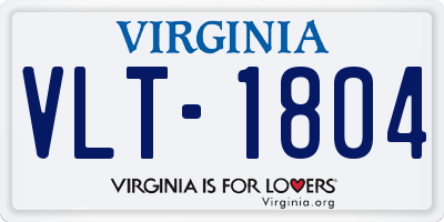 VA license plate VLT1804