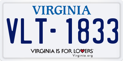 VA license plate VLT1833