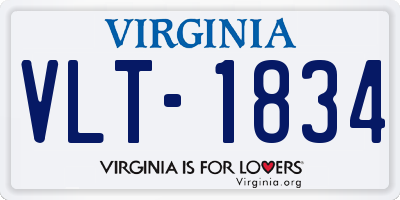 VA license plate VLT1834