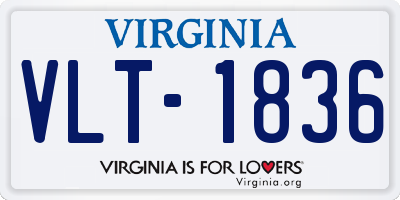 VA license plate VLT1836
