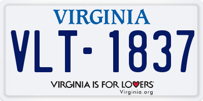 VA license plate VLT1837