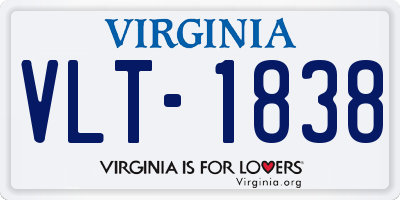 VA license plate VLT1838
