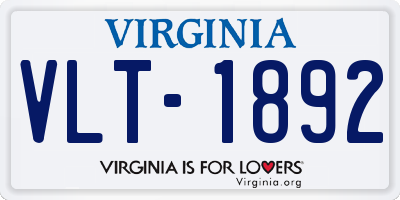 VA license plate VLT1892