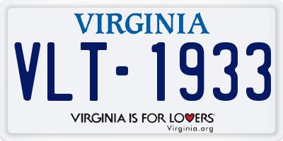 VA license plate VLT1933