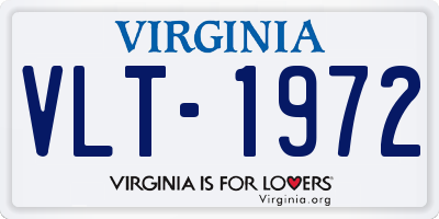 VA license plate VLT1972