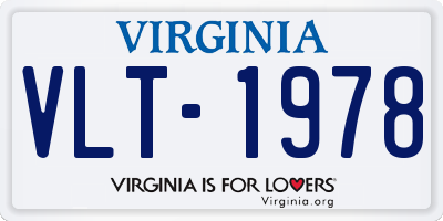 VA license plate VLT1978