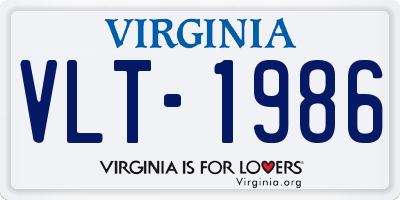 VA license plate VLT1986