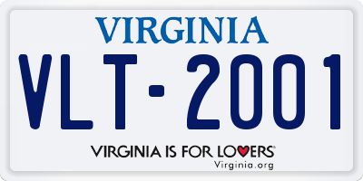 VA license plate VLT2001