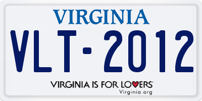VA license plate VLT2012