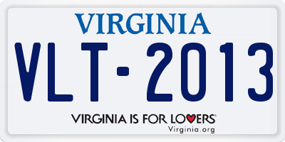 VA license plate VLT2013