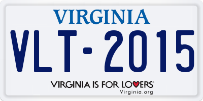 VA license plate VLT2015