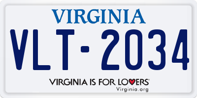 VA license plate VLT2034