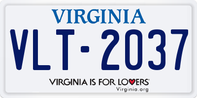 VA license plate VLT2037