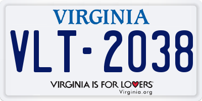 VA license plate VLT2038