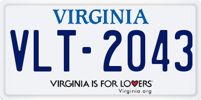 VA license plate VLT2043