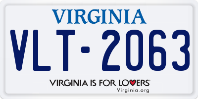VA license plate VLT2063