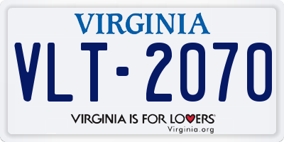 VA license plate VLT2070
