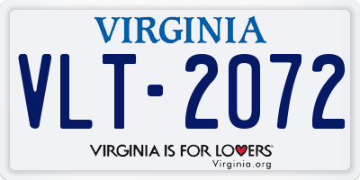 VA license plate VLT2072