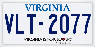 VA license plate VLT2077