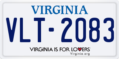 VA license plate VLT2083