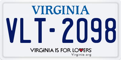 VA license plate VLT2098
