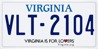 VA license plate VLT2104