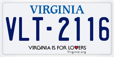 VA license plate VLT2116