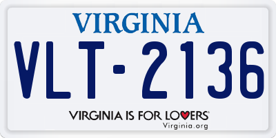 VA license plate VLT2136