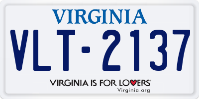 VA license plate VLT2137