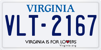 VA license plate VLT2167
