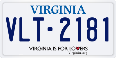 VA license plate VLT2181