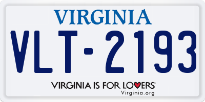 VA license plate VLT2193