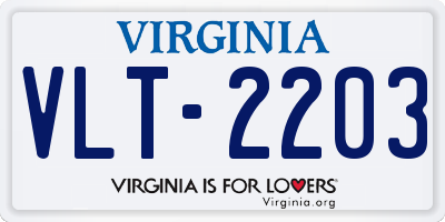 VA license plate VLT2203