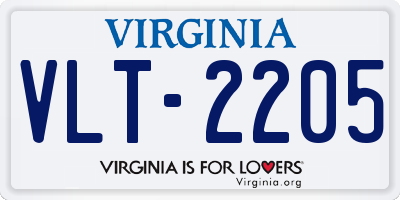 VA license plate VLT2205