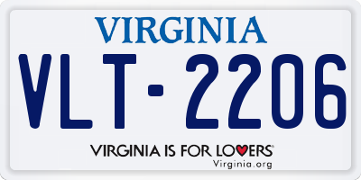 VA license plate VLT2206
