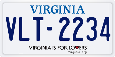 VA license plate VLT2234