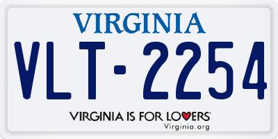 VA license plate VLT2254