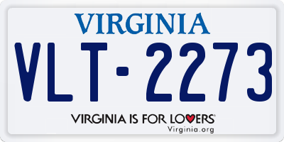 VA license plate VLT2273