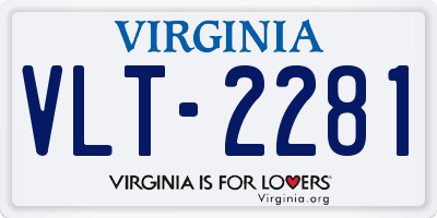 VA license plate VLT2281