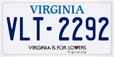 VA license plate VLT2292