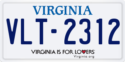 VA license plate VLT2312