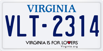 VA license plate VLT2314