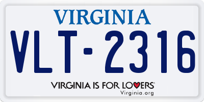 VA license plate VLT2316