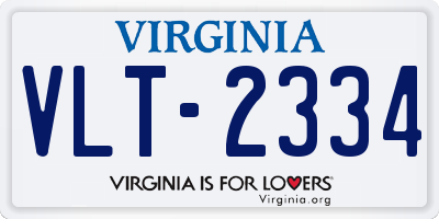 VA license plate VLT2334