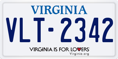 VA license plate VLT2342
